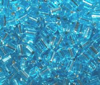 50g 5x4x2mm Aqua Silver Lined Tile Beads